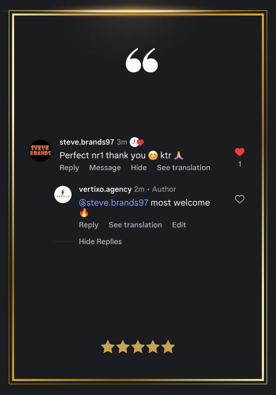 Five-star feedback from steve.brands97